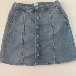 A NEW DAY Blue Denim Button Down Front Skirt Size 8 Casual Jean